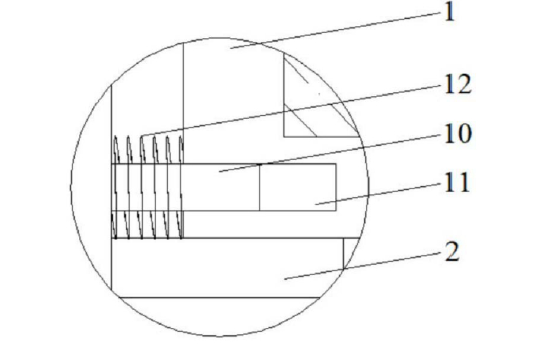磁光開關緩沖彈簧導向柱結構放大圖 - 廣西科毅光通信