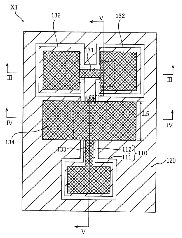   微型開關(guān)器件的平面圖