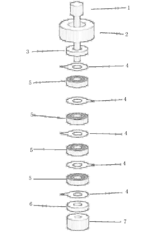基于多層嵌套壓電堆的加速度傳感器分解圖 - 廣西科毅光通信