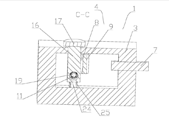 節(jié)能MEMS光開關C-C面剖視圖（MEMS芯片安裝位置） - 廣西科毅光通信